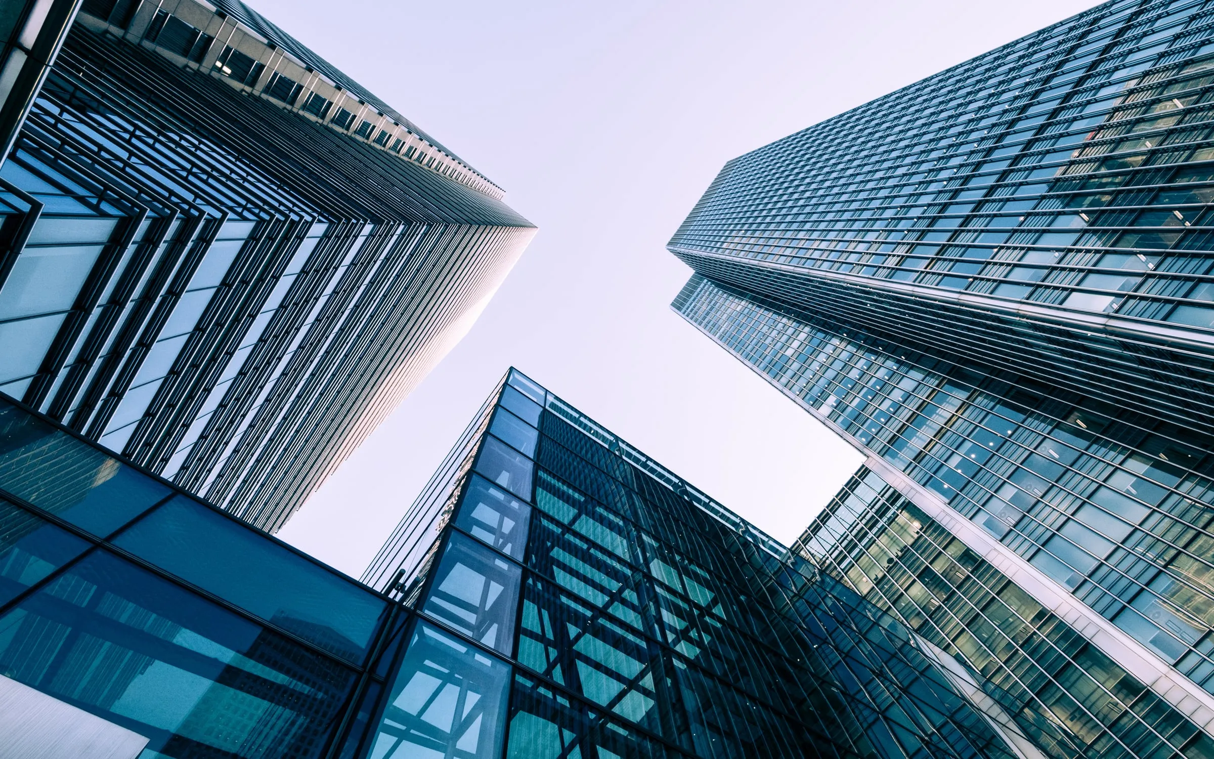 Commercial buildings viewed from street level